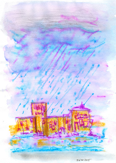 Painting titled "Weather. 26 October…" by Dea Lieotto, Original Artwork, Watercolor
