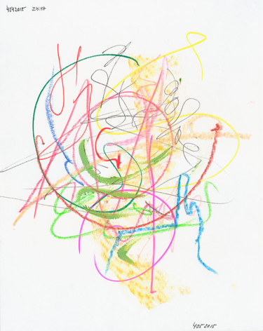 Dessin intitulée "One line is one day…" par Dea Lieotto, Œuvre d'art originale, Stylo à bille