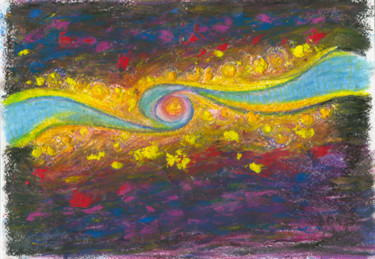 Painting titled "Galaktic Bridge, 8…" by Dea Lieotto, Original Artwork, Pastel