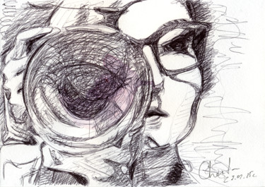 Drawing titled "Marina Meirelles, 2…" by Dea Lieotto, Original Artwork, Ballpoint pen