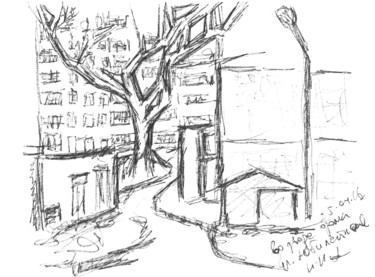 Drawing titled "Ubileinaya Street,…" by Dea Lieotto, Original Artwork, Ballpoint pen