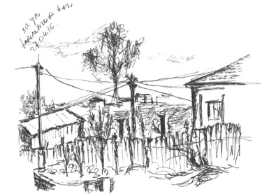 Desenho intitulada "Ubileinaya Street,…" por Dea Lieotto, Obras de arte originais, Canetac de aerossol