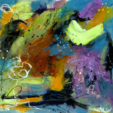 Malerei mit dem Titel "Lime Pop" von Deanna Che Lyn, Original-Kunstwerk, Acryl