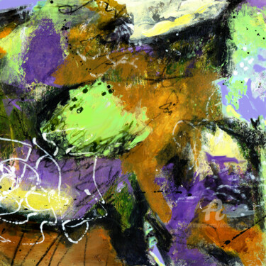 Pintura titulada "Lime Puff" por Deanna Che Lyn, Obra de arte original, Acrílico