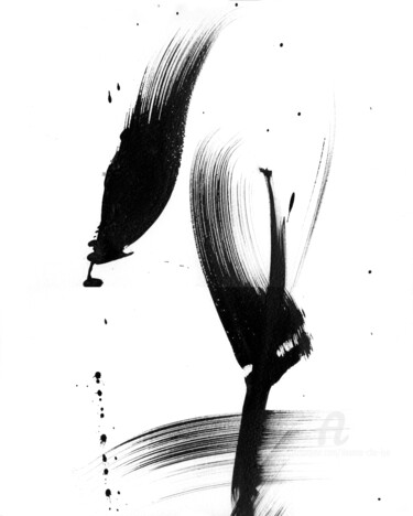 Digitale Kunst getiteld "Leaf Drop" door Deanna Che Lyn, Origineel Kunstwerk, Inkt