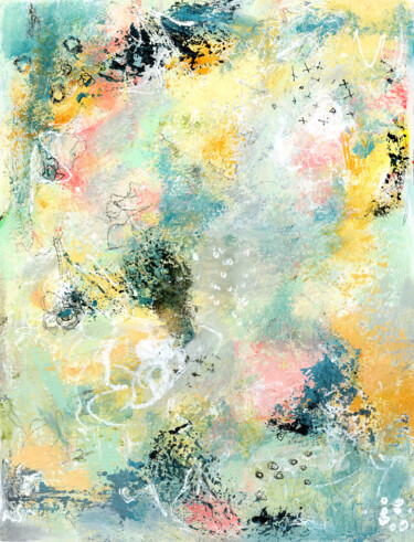 Картина под названием "Peppermint - Abstra…" - Deanna Che Lyn, Подлинное произведение искусства, Акрил