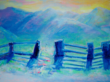 Картина под названием "Springtime in Mount…" - Deb Breton, Подлинное произведение искусства, Акрил Установлен на Деревянная…