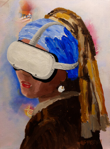 Peinture intitulée "Vermeer’s Virtual P…" par Deb Breton, Œuvre d'art originale, Acrylique Monté sur Châssis en bois