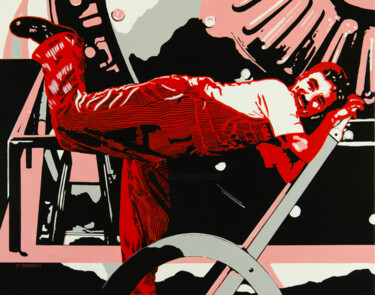 Malerei mit dem Titel "Charlie Chaplan" von Deb Breton, Original-Kunstwerk, Acryl