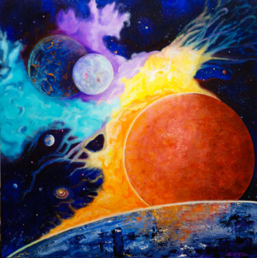 Painting titled "Celestial Dream" by Deb Breton, Original Artwork, Acrylic