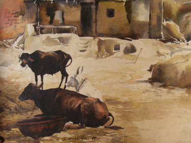 Painting titled "Relax" by Debabrata Sarkar, Original Artwork