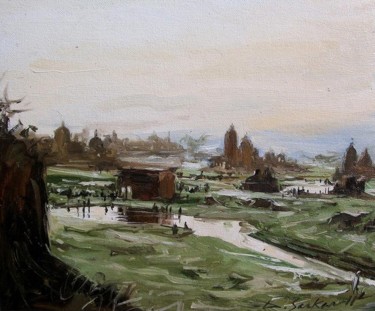Painting titled "Landscape" by Debabrata Sarkar, Original Artwork
