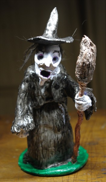 Sculpture titled "Witch" by Deborah Pain, Original Artwork, Clay