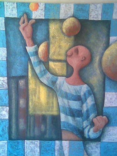 Painting titled "Le jongleur" by C. Débilencoin, Original Artwork