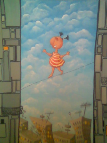 Painting titled "La Funambule" by C. Débilencoin, Original Artwork