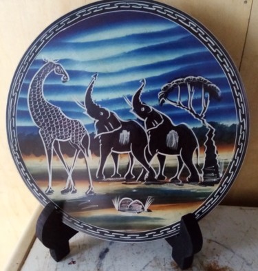 Escultura intitulada "Soapstone dish/frui…" por Obed Omwange, Obras de arte originais, Pedra