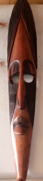 Sculpture titled "Old man mask" by Obed Omwange, Original Artwork, Wood