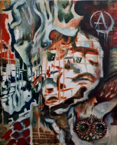 Peinture intitulée "l anarchiste" par De Bonsecours, Œuvre d'art originale, Acrylique