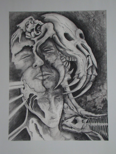 Рисунок под названием "Kullat Nunu versus…" - De Bonsecours, Подлинное произведение искусства, Древесный уголь