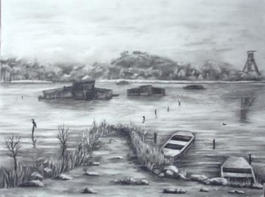 Dessin intitulée "barques1" par De Bonsecours, Œuvre d'art originale
