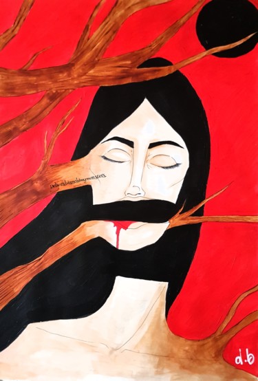 Malerei mit dem Titel "LA MORTE DI DAPHNE.…" von Debora Bianchi, Original-Kunstwerk, Acryl