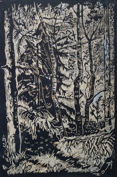 "Лесная чаща" Printmaking titled ""Лесная чаща"" by Deborah Esenkova, Original Art, Engraving