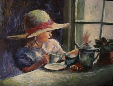 Painting titled "colazione" by Calidè, Original Artwork