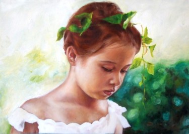 Painting titled "The Age of Innocence" by Calidè, Original Artwork, Oil