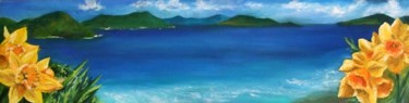 Painting titled "panoramica mare" by Calidè, Original Artwork