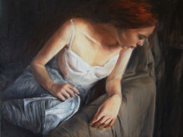 Painting titled "Ritratto in ombra" by Calidè, Original Artwork