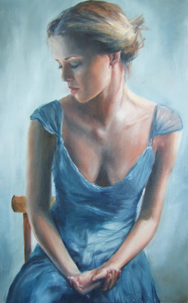 Painting titled "Woman Portrait" by Calidè, Original Artwork, Oil