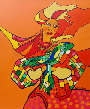 Painting titled "arlequin" by Deborah Imbert, Original Artwork, Acrylic