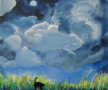 Pintura intitulada "Les nuages et le ch…" por Déborah Michel, Obras de arte originais, Acrílico
