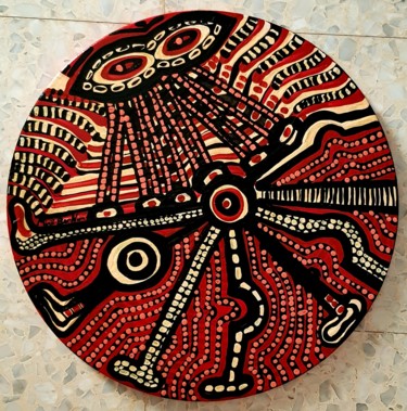 Ζωγραφική με τίτλο "Mandala Israeli pai…" από Mirit Ben-Nun, Αυθεντικά έργα τέχνης, Ακρυλικό