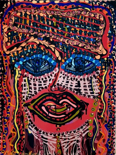 Malerei mit dem Titel "Artista outsider pi…" von Mirit Ben-Nun, Original-Kunstwerk, Acryl