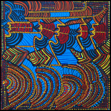 Malerei mit dem Titel "Zentangle artista m…" von Mirit Ben-Nun, Original-Kunstwerk, Acryl