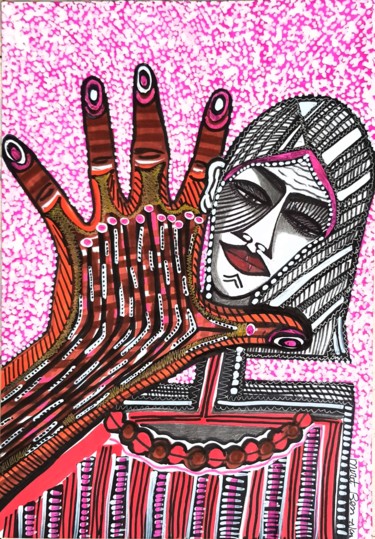 Zeichnungen mit dem Titel "Painter Israeli mod…" von Mirit Ben-Nun, Original-Kunstwerk, Marker