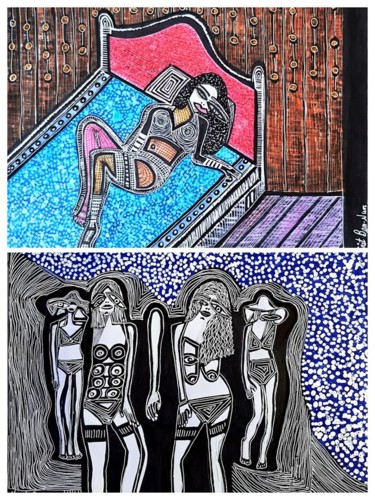 Картина под названием "Image art Israe Mir…" - Mirit Ben-Nun, Подлинное произведение искусства, Цветные карандаши