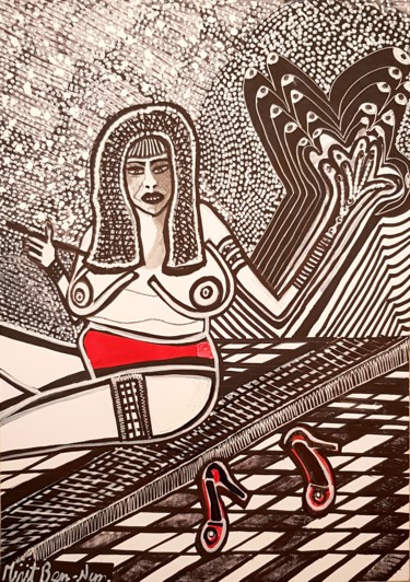 Peinture intitulée "Israeli art Mirit B…" par Mirit Ben-Nun, Œuvre d'art originale, Encre