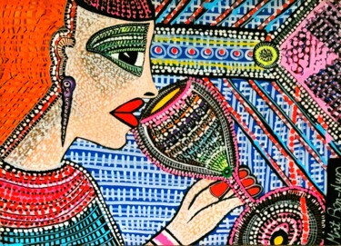Schilderij getiteld "Naive Israeli art M…" door Mirit Ben-Nun, Origineel Kunstwerk, Acryl