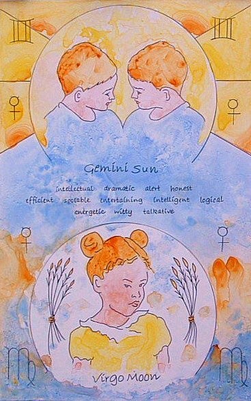 Painting titled "Gemini/Virgo" by Deborah Palmer, Original Artwork, Oil