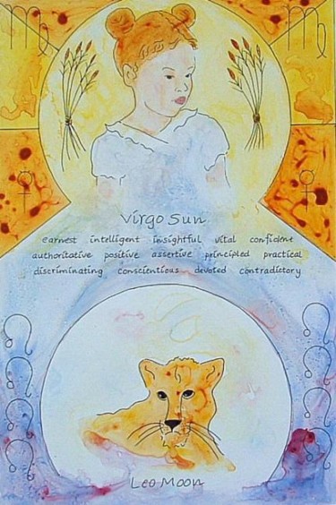 Painting titled "Virgo/Leo" by Deborah Palmer, Original Artwork, Oil