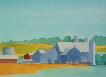 Painting titled "Canadian Farm" by Deborah Palmer, Original Artwork