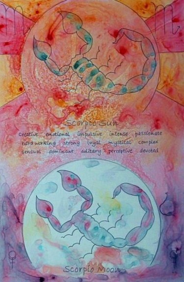 Painting titled "Scorpio/Scorpio" by Deborah Palmer, Original Artwork, Oil