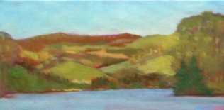Painting titled "Melton Lake I" by Deborah Palmer, Original Artwork, Oil
