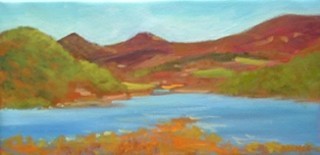 Painting titled "Melton Lake II" by Deborah Palmer, Original Artwork, Oil