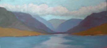 Painting titled "Lake McDonald" by Deborah Palmer, Original Artwork, Oil