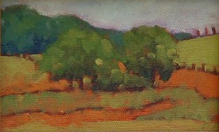 Painting titled "Summer Fields II" by Deborah Palmer, Original Artwork, Oil