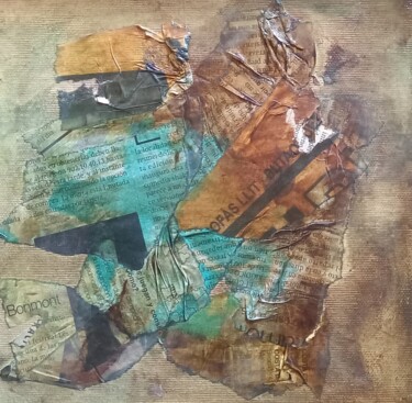 Peinture intitulée "Fragments de nouvel…" par Deborah Vincent, Œuvre d'art originale, Collages