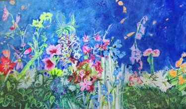 Malerei mit dem Titel "SIMPLY FLOWERS" von Rebecca De Figueiredo, Original-Kunstwerk, Acryl